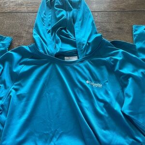 Columbia Teal Hooded Long Sleeve Pullover Women’s L